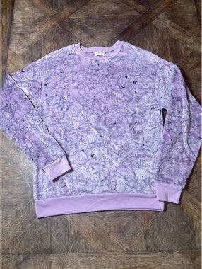 Nicolodeon Rugrats graphic purple fleece pullover sweater medium